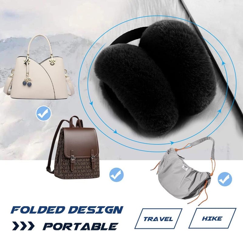 Peecabe Winter Women Earmuffs Faux Fur Girls Ear muffs Warm Unisex Kids Ear Covers Foldable Outdoor Boy Ear Warmers for Women - Image 4